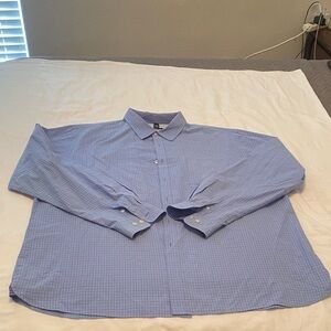 Van Heusen Light Blue Grid Dress Shirt